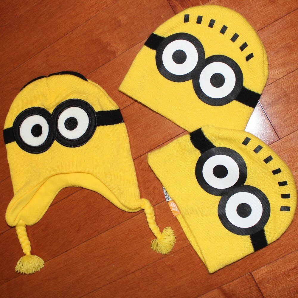 FREE WITH ANY BUY❤️3x official licensed Minion Despicable Me beanies hats toques
